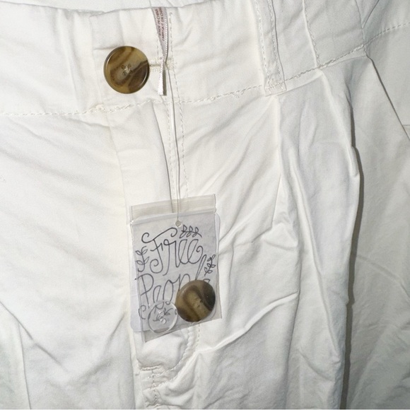 Free People Marina White Wide Leg Pants Low Rise Sz 12 Belt Loops - Picture 11 of 14